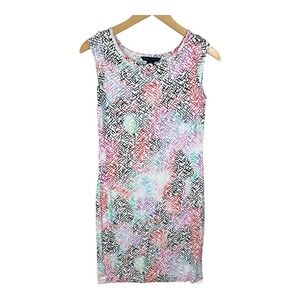 French Connection Sleeveless Dress Colorful Print Casual Summer Dress Size 2‎